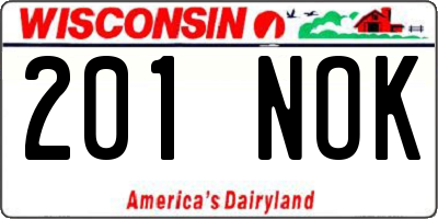 WI license plate 201NOK