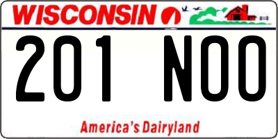 WI license plate 201NOO