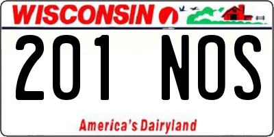 WI license plate 201NOS