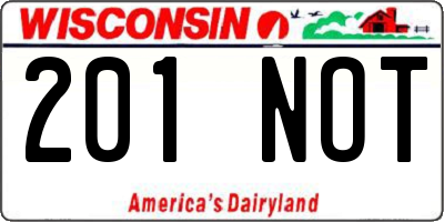WI license plate 201NOT