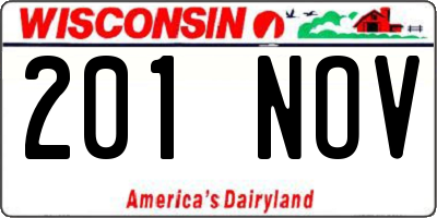 WI license plate 201NOV