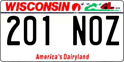 WI license plate 201NOZ
