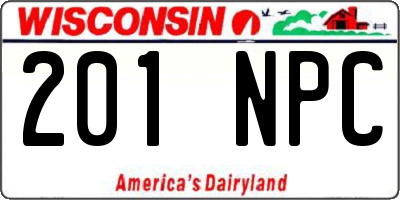 WI license plate 201NPC