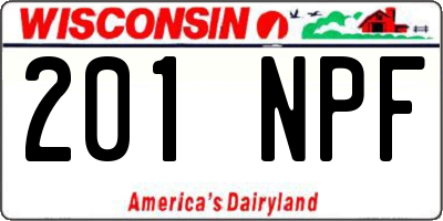 WI license plate 201NPF