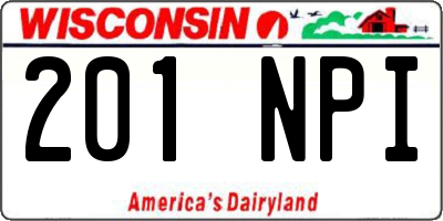WI license plate 201NPI