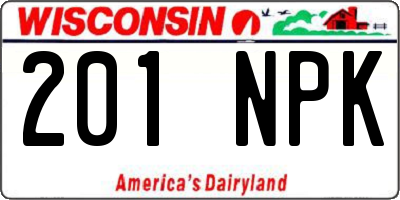 WI license plate 201NPK