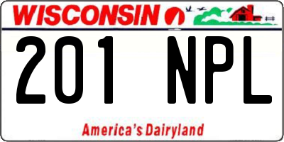 WI license plate 201NPL