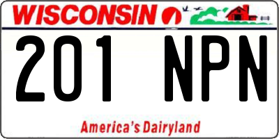 WI license plate 201NPN