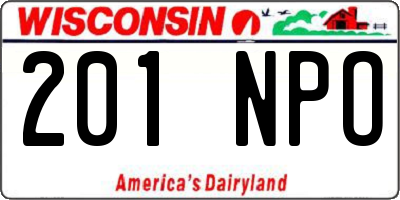 WI license plate 201NPO