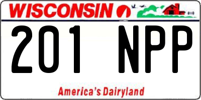 WI license plate 201NPP