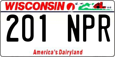 WI license plate 201NPR