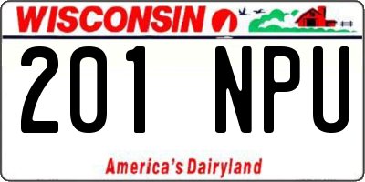 WI license plate 201NPU