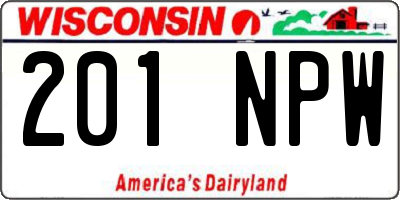 WI license plate 201NPW