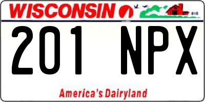 WI license plate 201NPX