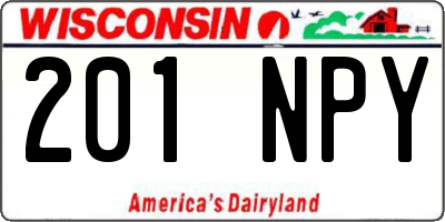 WI license plate 201NPY