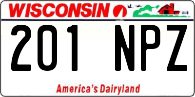 WI license plate 201NPZ