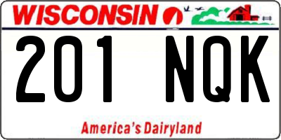 WI license plate 201NQK