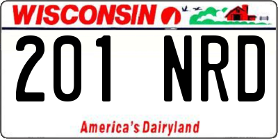 WI license plate 201NRD