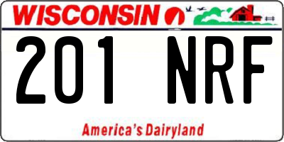 WI license plate 201NRF