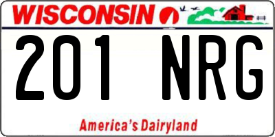 WI license plate 201NRG