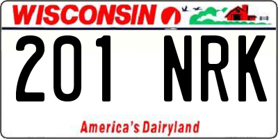 WI license plate 201NRK