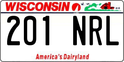 WI license plate 201NRL