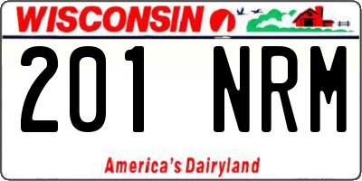 WI license plate 201NRM