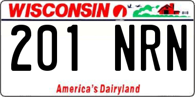 WI license plate 201NRN