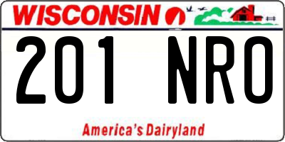 WI license plate 201NRO