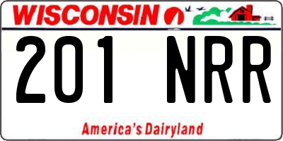 WI license plate 201NRR