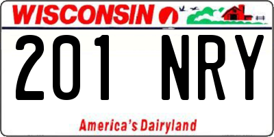 WI license plate 201NRY