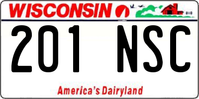 WI license plate 201NSC