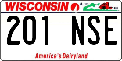 WI license plate 201NSE