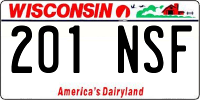 WI license plate 201NSF
