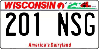 WI license plate 201NSG
