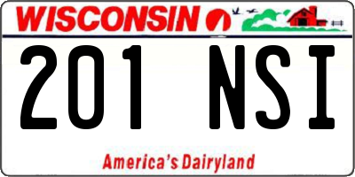 WI license plate 201NSI