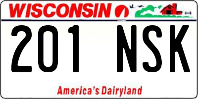 WI license plate 201NSK