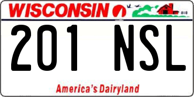 WI license plate 201NSL