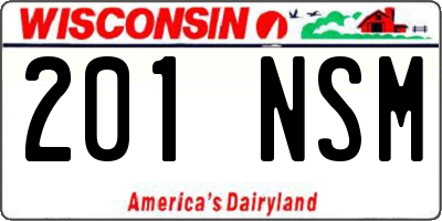 WI license plate 201NSM