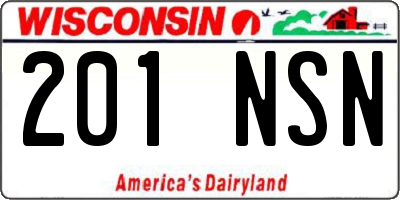 WI license plate 201NSN