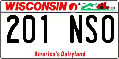 WI license plate 201NSO
