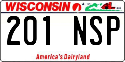 WI license plate 201NSP