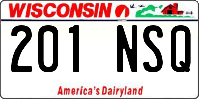 WI license plate 201NSQ