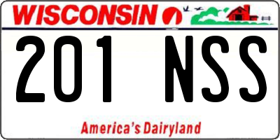 WI license plate 201NSS