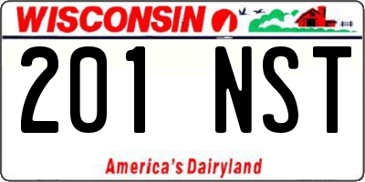 WI license plate 201NST