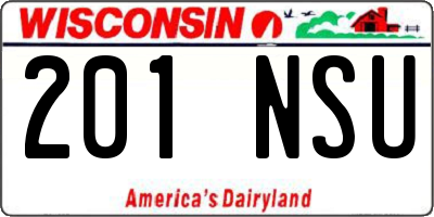 WI license plate 201NSU