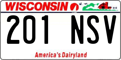 WI license plate 201NSV