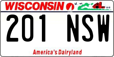 WI license plate 201NSW