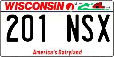 WI license plate 201NSX