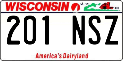 WI license plate 201NSZ